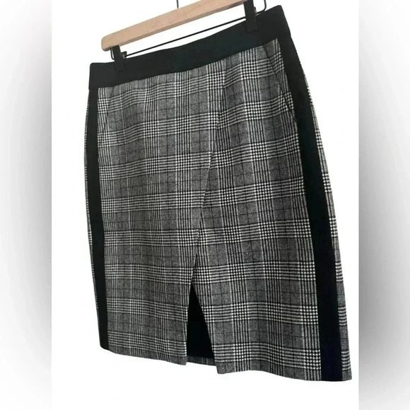 J.CREW Women’s Plaid Wool A-Line Skirt with Front Slit, Size 10 - Picture 4 of 11